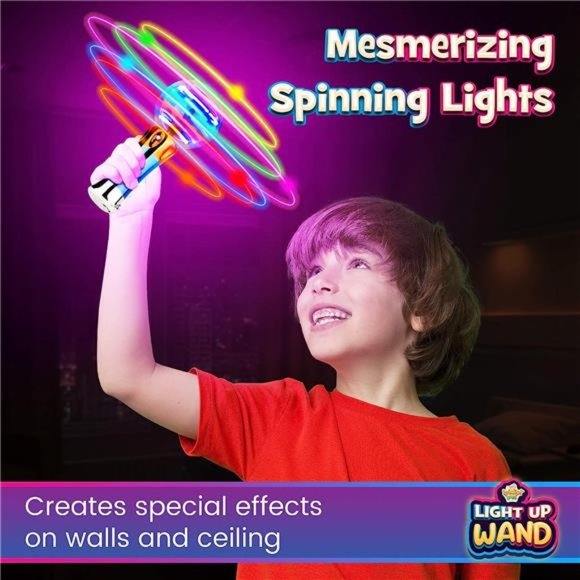 Spinning LightUp Wand for Kids in GiftBox,Rotating LED BallToy,Stocking Stuffers - Picture 2 of 6